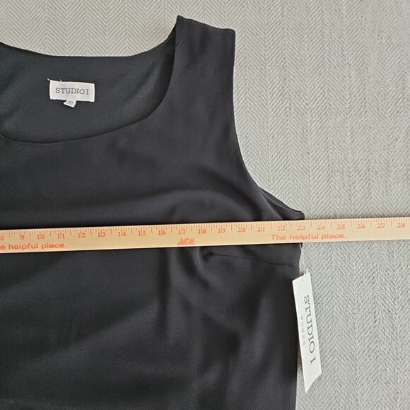 Studio I - Maxi Length 2 Piece Black Dress with Button Up Blouse Size 20W - Picture 15 of 16